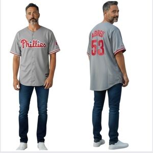 Philadelphia Phillies Majestic MLB‎ baseball Jersey, 53 Bobby Abreu, Men’s 2X